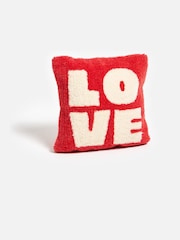Oliver Bonas Red Love Tufted Cushion Cover 45x45cm - Image 2 of 6