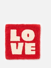 Oliver Bonas Red Love Tufted Cushion Cover 45x45cm - Image 3 of 6