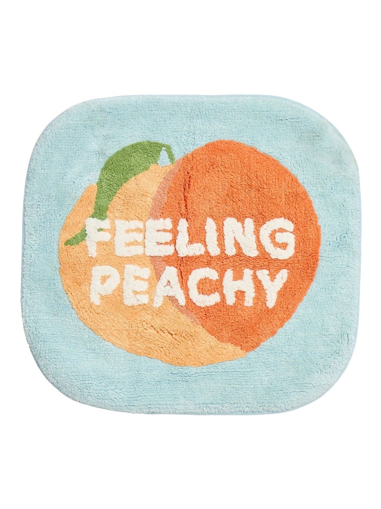 Oliver Bonas Blue Feeling Peachy Rounded Bath Mat - Image 4 of 4