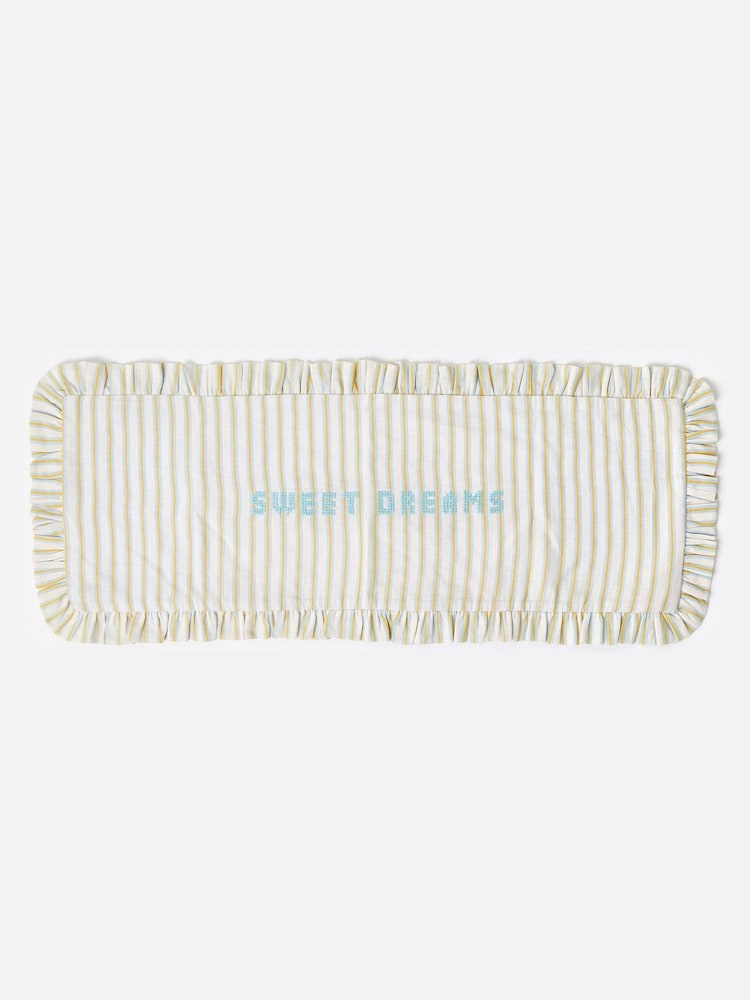 Oliver Bonas Blue Yellow Sweet Dreams Pinstripe Cushion Cover - Image 2 of 4