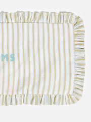 Oliver Bonas Blue Yellow Sweet Dreams Pinstripe Cushion Cover - Image 3 of 4