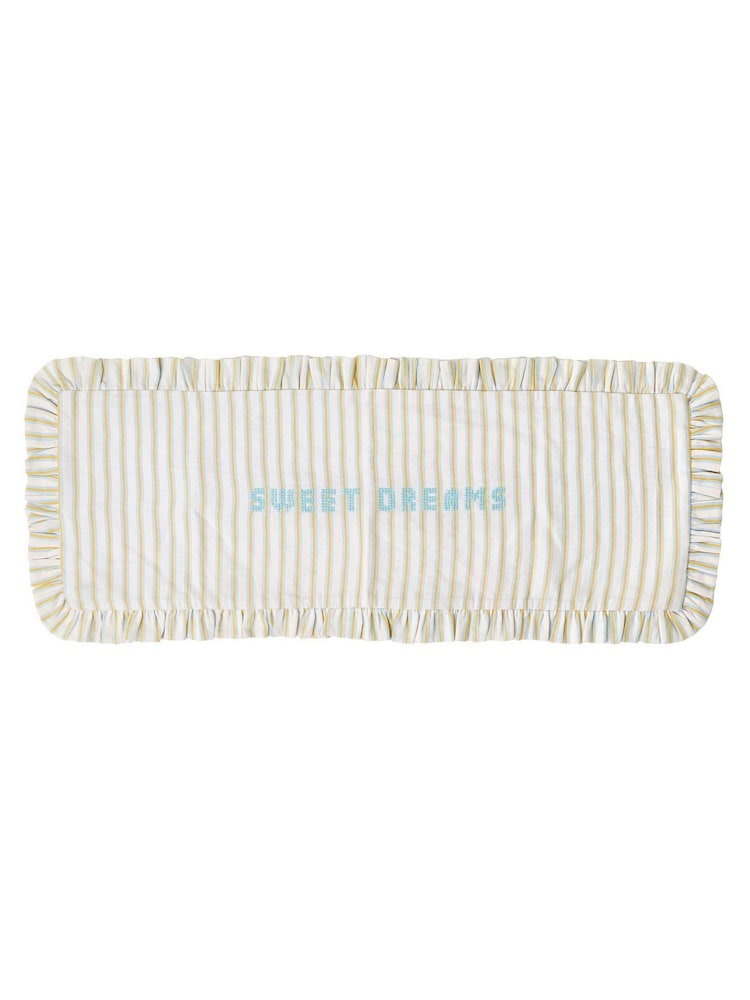 Oliver Bonas Blue Yellow Sweet Dreams Pinstripe Cushion Cover - Image 4 of 4