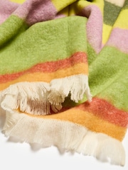 Oliver Bonas Green Pink Multicoloured Striped Cosy Throw - Image 3 of 5