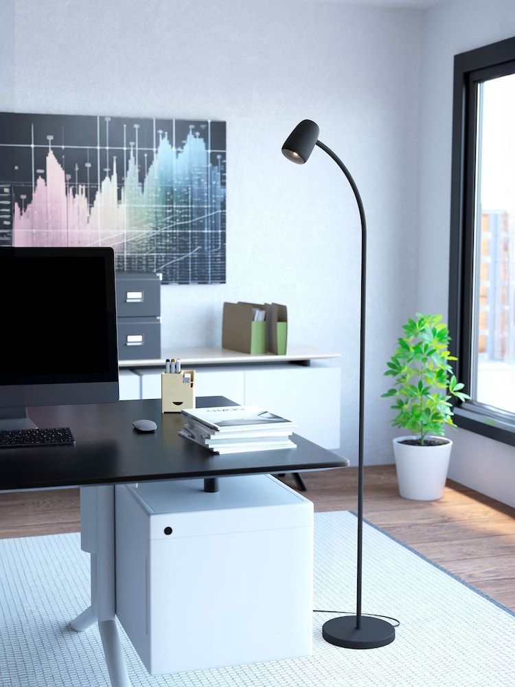 Eglo Black Carlo Modern Steel Flexible Floor Lamp - Image 1 of 5 Eglo Black Carlo Modern Steel Flexible Floor Lamp - Image 1 of 5