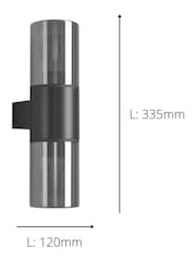 Eglo Black Matt Cropani Glass E27 Outdoor Wall Up and Down Light - Image 3 of 5