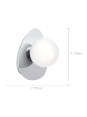 Eglo Chrome Castrovido Glass Modern Bathroom Wall Light - Image 4 of 5