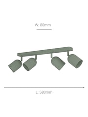 Eglo Green Tilston Steel Minimalist 4-Light Ceiling Spotlight - Image 3 of 5