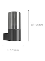 Eglo Black Matt Cropani Glass E27 Outdoor Wall Down Light - Image 3 of 5