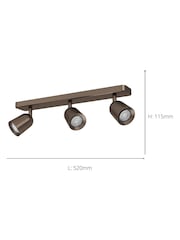 Eglo Dark Bronze Camaldoli Steel GU10 Modern 3-Light Spotlight - Image 4 of 6