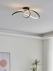 Eglo Black Calarossa-Z Smart Control LED RGB Ceiling Light - Image 1 of 7