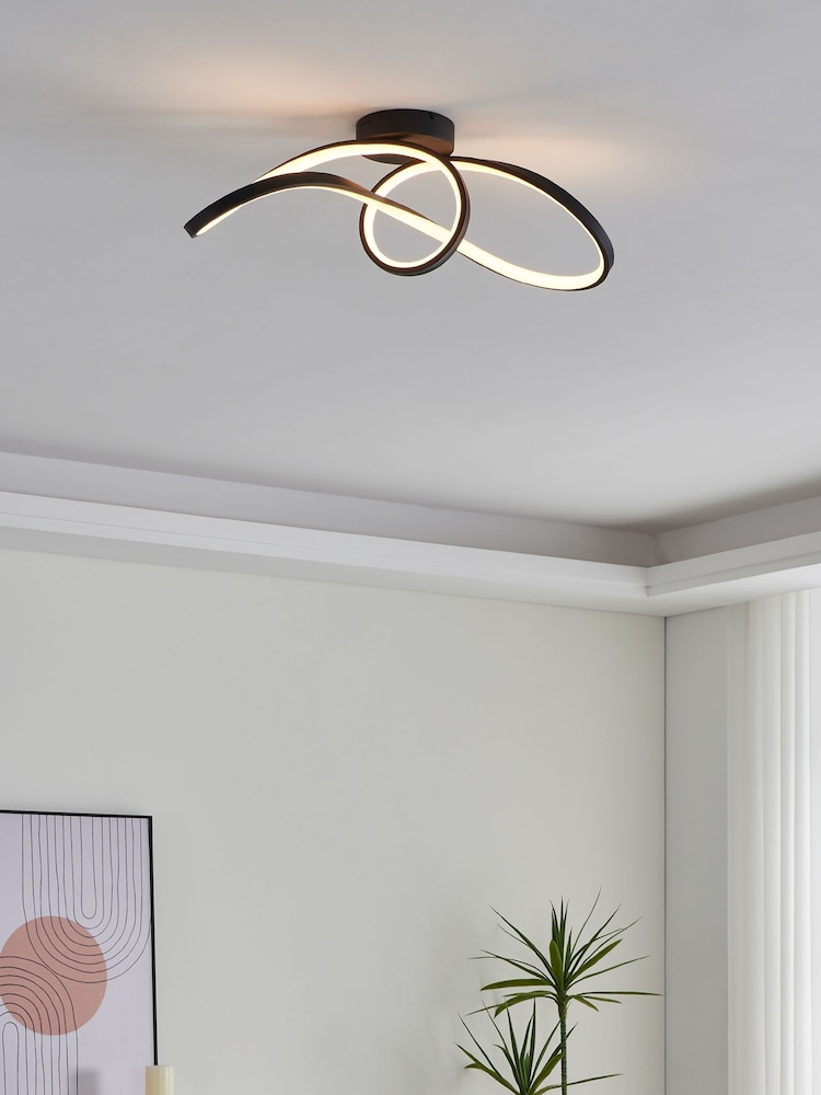 Eglo Black Calarossa-Z Smart Control LED RGB Ceiling Light - Image 1 of 7 Eglo Black Calarossa-Z Smart Control LED RGB Ceiling Light - Image 1 of 7