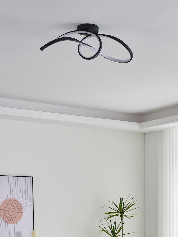 Eglo Black Calarossa-Z Smart Control LED RGB Ceiling Light - Image 2 of 7 Eglo Black Calarossa-Z Smart Control LED RGB Ceiling Light - Image 2 of 7