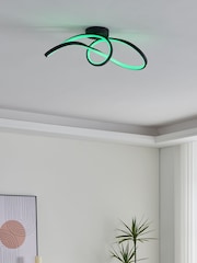 Eglo Black Calarossa-Z Smart Control LED RGB Ceiling Light - Image 3 of 7