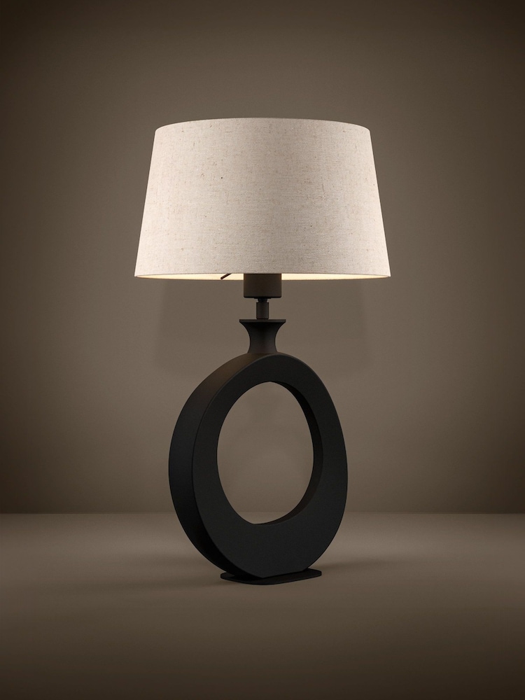Eglo Black Diezma Linen & Steel Table Lamp - Image 1 of 5