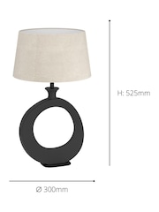 Eglo Black Diezma Linen & Steel Table Lamp - Image 4 of 5
