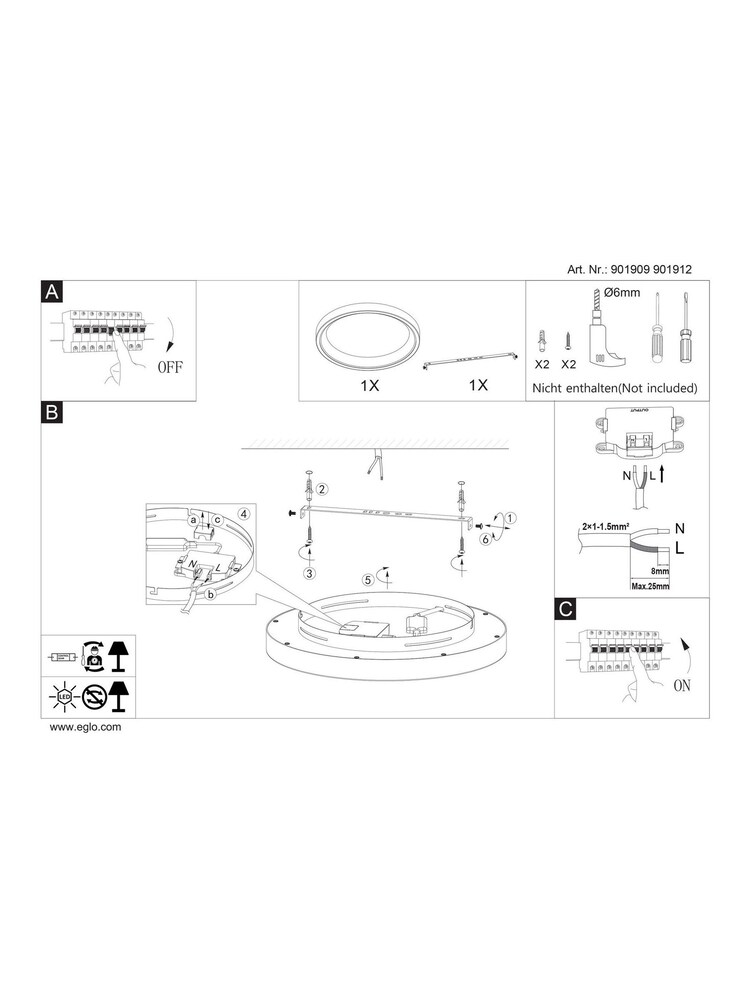 Eglo Black Loretello-Z Smart Control LED RGB Ceiling Light - Image 7 of 7