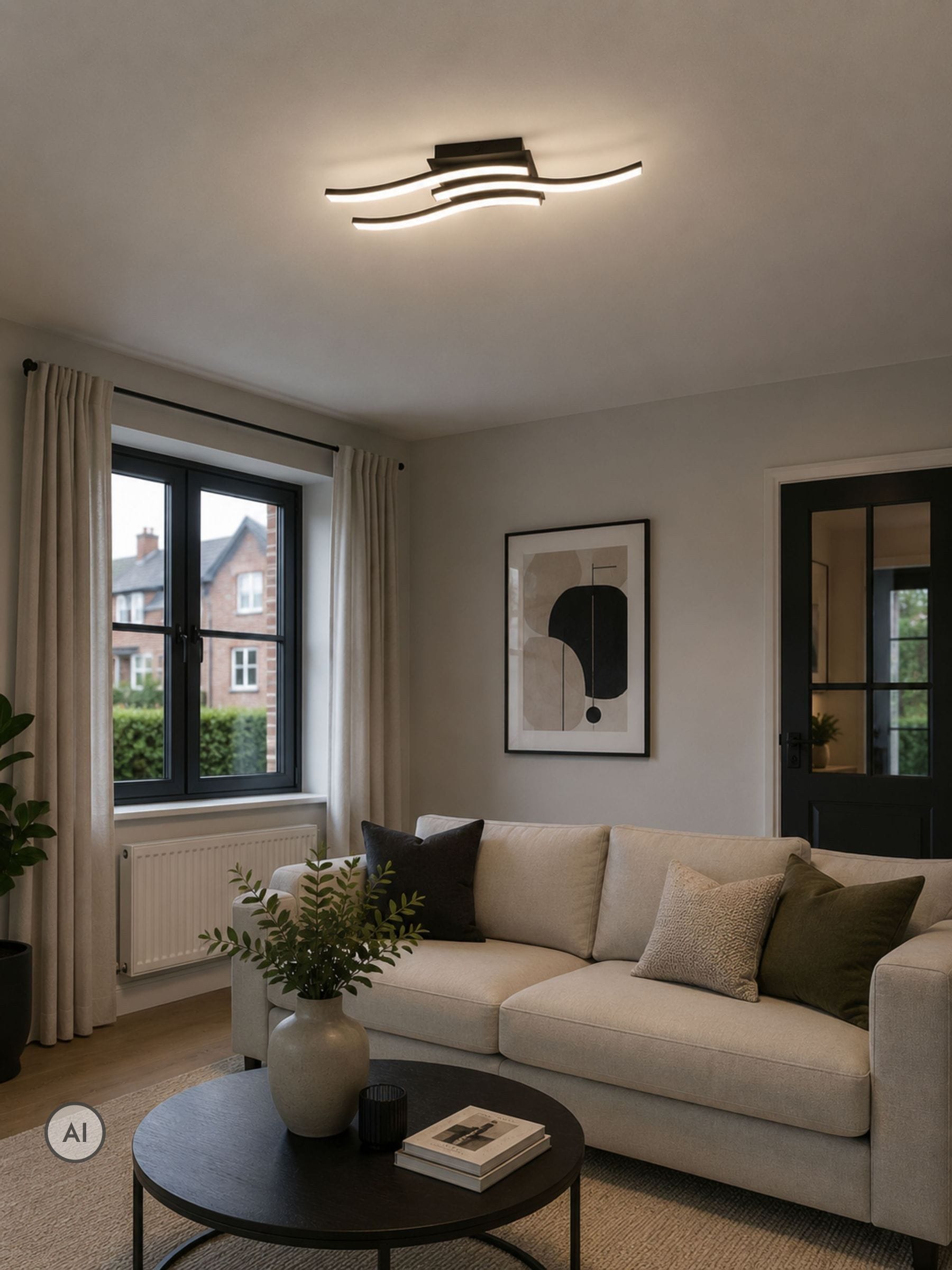 Eglo Unisex Black Basic Cabezas-E 3 Flame Ceiling Light, 4000K