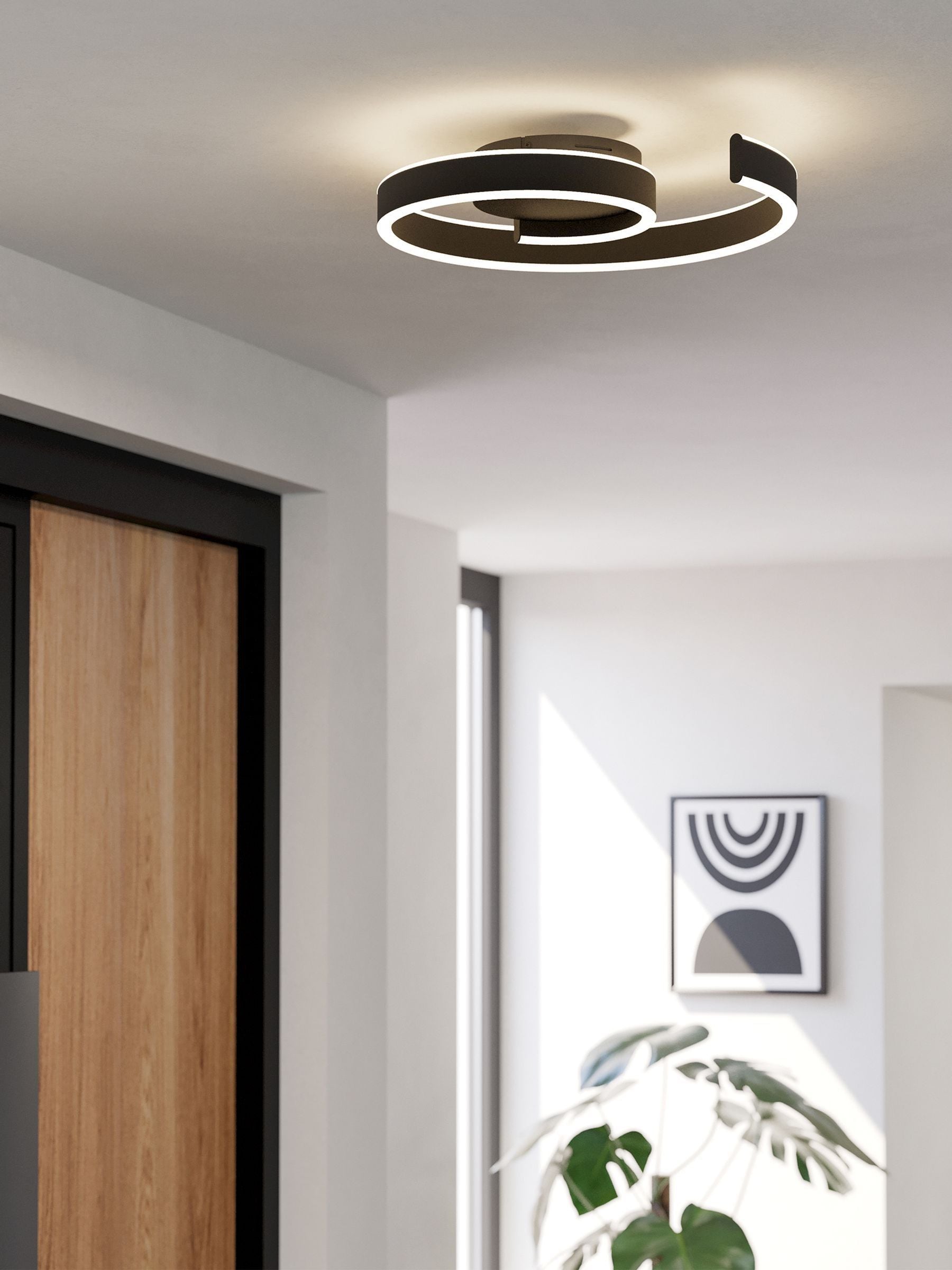 Eglo Black Connect.z Smart Home Led Ceiling Light Fixture Andabaia-Z | Dimmable Lamp, Zigbee, Matter, App And Voice Control Alexa, Warm To Cool White, - Image 3