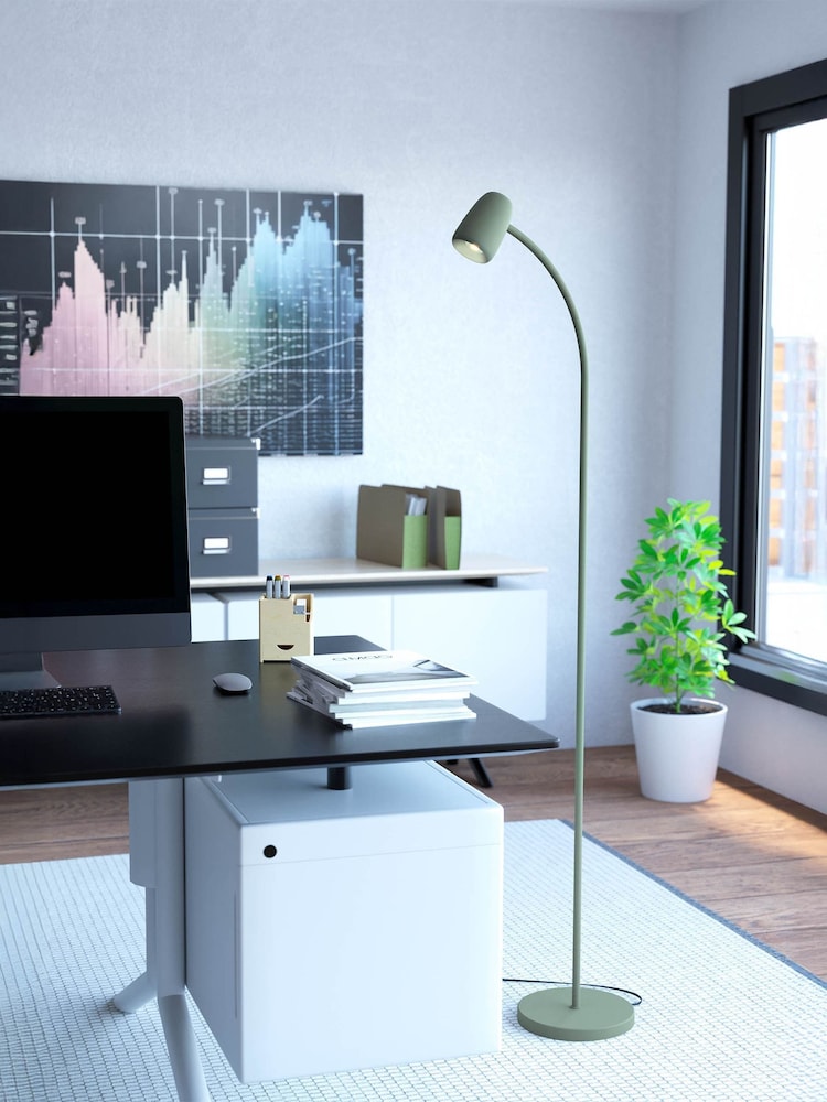 Eglo Green Carlo Modern Steel Flexible Floor Lamp - Image 1 of 5