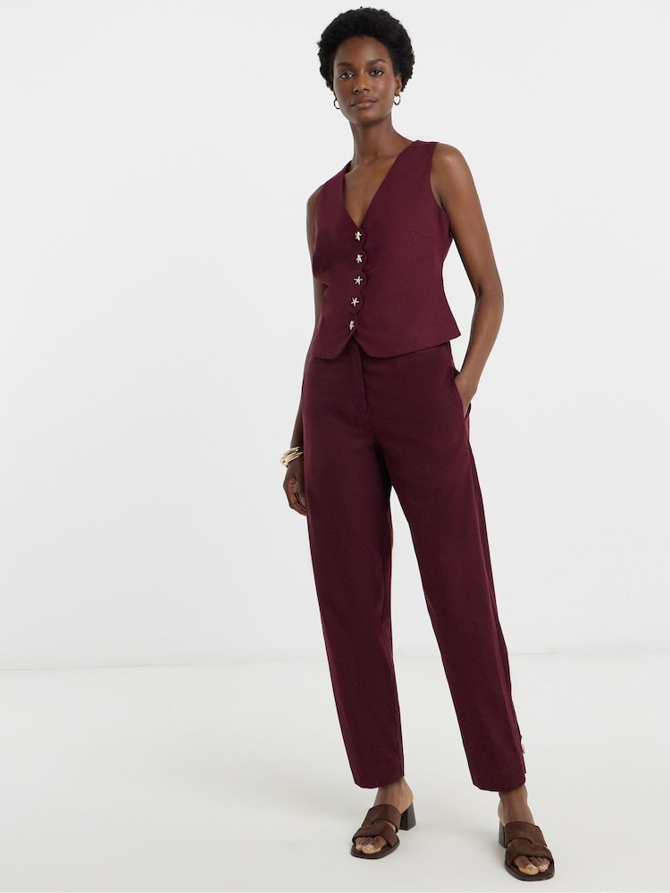 JD Williams Purple Scallop Edge Waistcoat - Image 1 of 4 JD Williams Purple Scallop Edge Waistcoat - Image 1 of 4