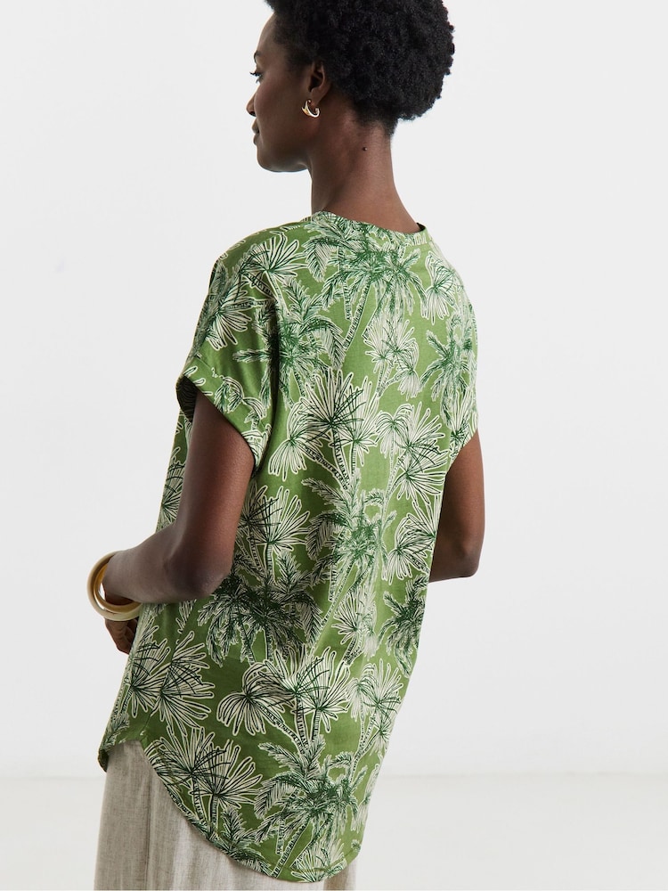 JD Williams Brown Short Sleeve Curved Hem Longline Tops 2 Pack - Image 2 of 4