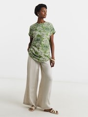 JD Williams Brown Short Sleeve Curved Hem Longline Tops 2 Pack - Image 3 of 4