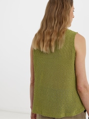 JD Williams Green Boucle Button Through Longline Top - Image 2 of 4
