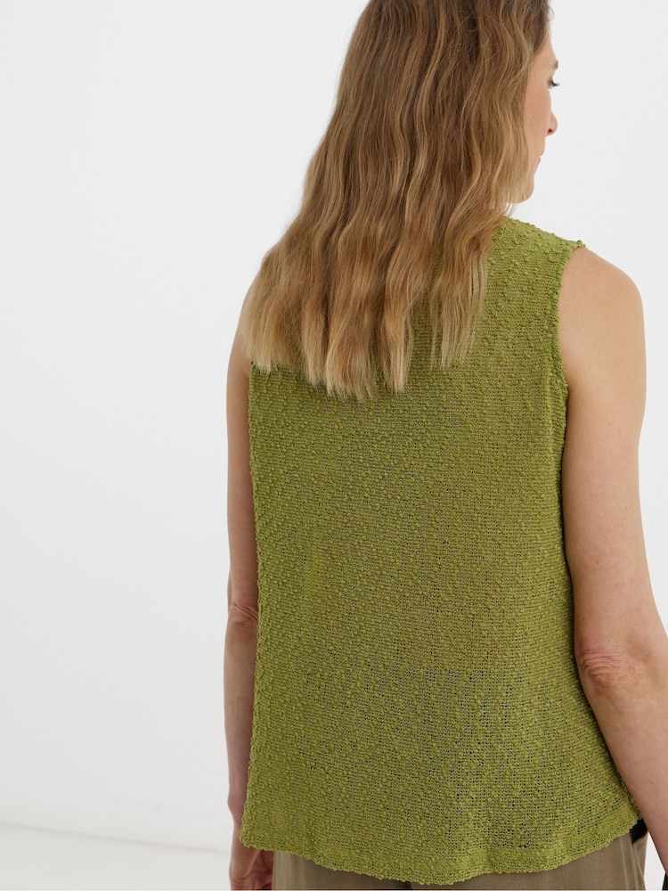 JD Williams Green Boucle Button Through Longline Top - Image 2 of 4