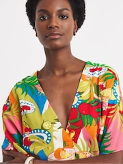 JD Williams Multi Printed Crinkle Tunic Top - Image 4 of 4