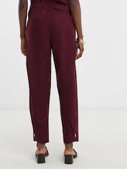 JD Williams Purple Linen Peg Trousers - Image 3 of 4