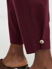 JD Williams Purple Linen Peg Trousers - Image 4 of 4