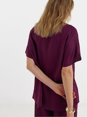 JD Williams Purple Linen Mix Metal Trim Tunic Top - Image 2 of 4