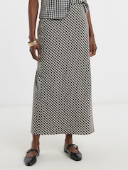 JD Williams White Gingham Midi Skirt - Image 3 of 4
