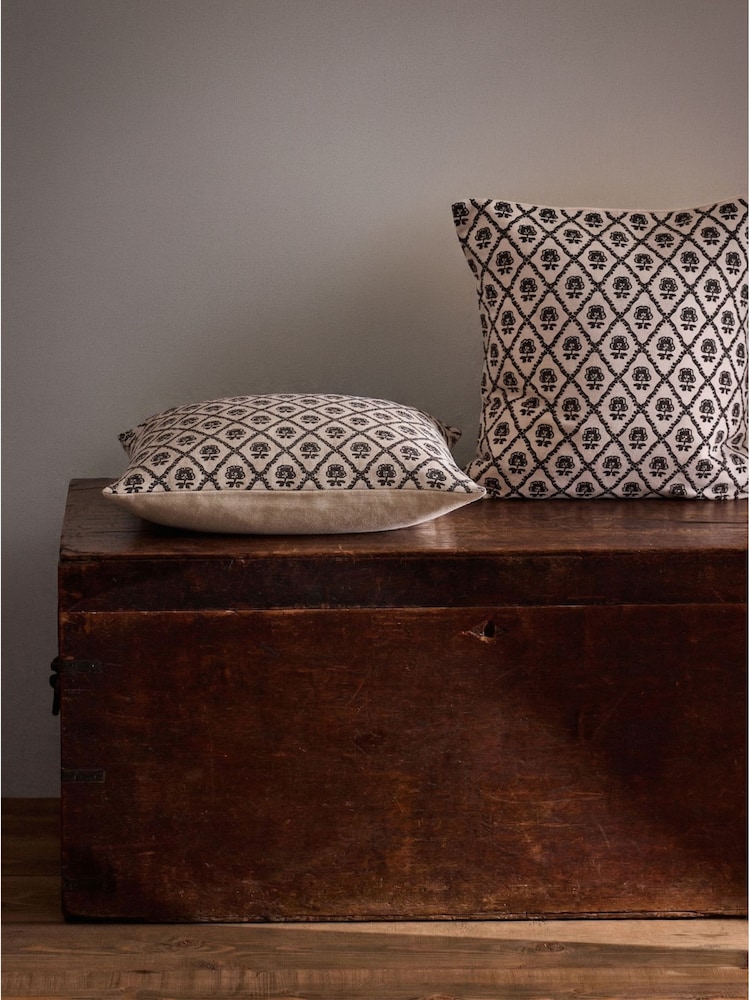 The Set 2 Pack Green Printed Cotton Cushion Covers - Image 1 of 2
