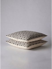The Set 2 Pack Green Printed Cotton Cushion Covers - Image 2 of 2