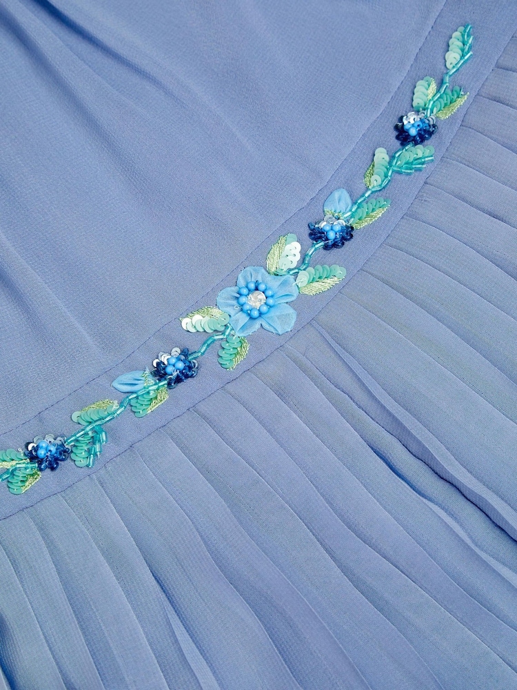 Monsoon Blue Ava Embellished Pleated Jumpsuit - Image 3 of 3