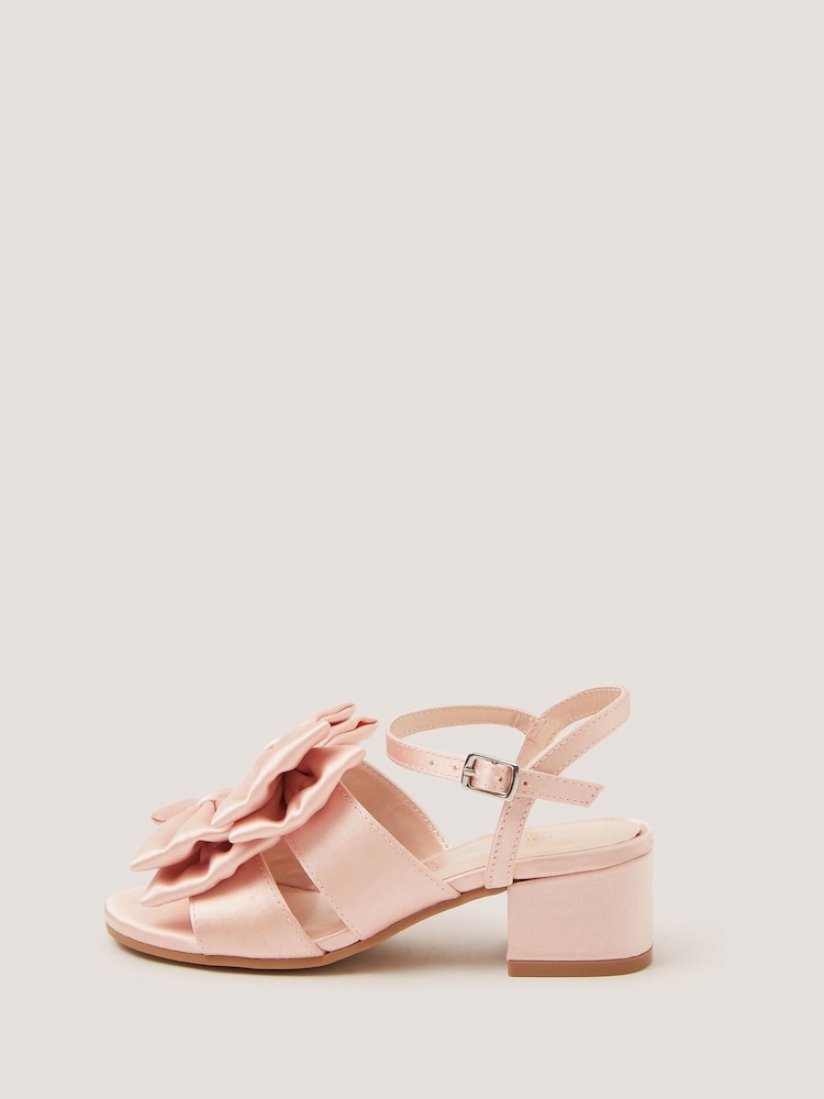 Monsoon Pink Double Bow Heeled Sandals - Image 1 of 3