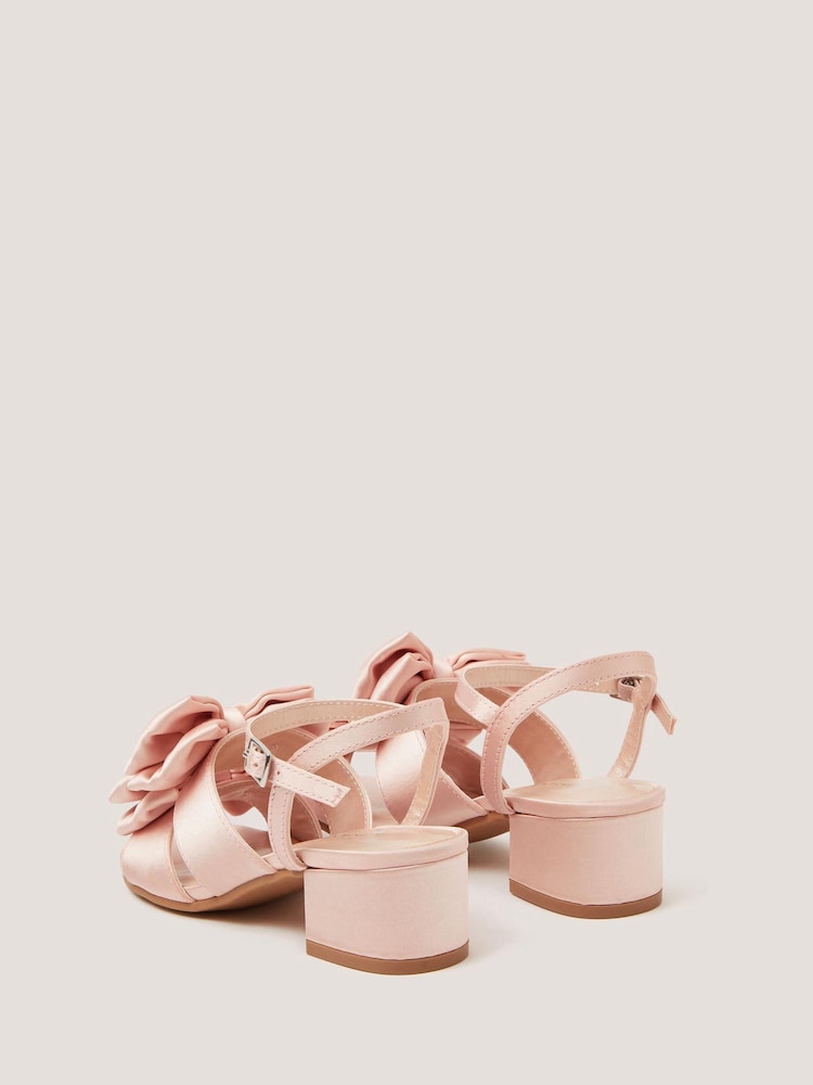 Monsoon Pink Double Bow Heeled Sandals - Image 2 of 3