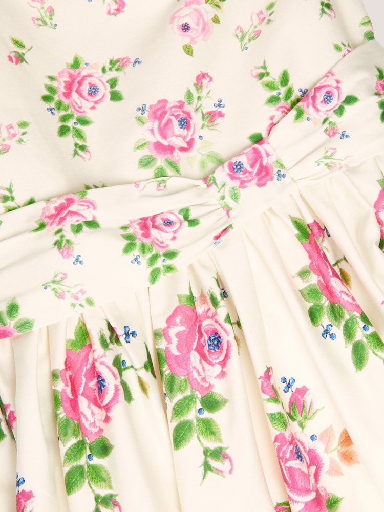 Monsoon Cream Rose Border Print Party Dress - Image 4 of 4