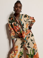 Apricot Natural Tropical Floral Print Shirt - Image 1 of 5