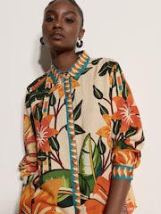 Apricot Natural Tropical Floral Print Shirt - Image 4 of 5
