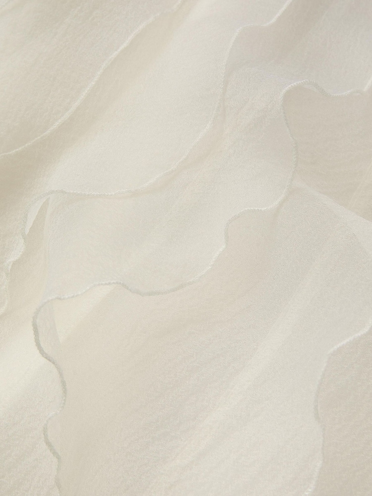 Monsoon White Sequin Embellished Ruffle Party Dress - Image 3 of 3