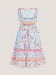 Monsoon Blue Mermaid Print Halter Dress - Image 2 of 3