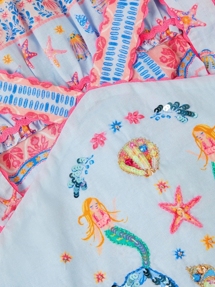 Monsoon Blue Mermaid Print Halter Dress - Image 3 of 3