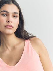 Pink/Green Scoop Neck Vests With Linen 2 Pack - Image 4 of 8