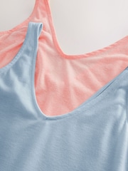 Pink/Green Scoop Neck Vests With Linen 2 Pack - Image 7 of 8