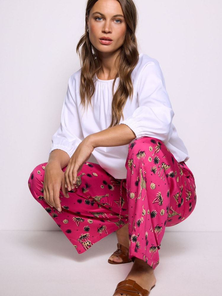 Smith & Soul Pink Giraffe Print Trousers - Image 5 of 5 Smith & Soul Pink Giraffe Print Trousers - Image 5 of 5