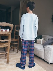 Grey/Navy Seasons Eatings Christmas Pyjamas Set (3-16yrs) - Image 4 of 9