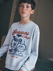 Grey/Navy Seasons Eatings Christmas Pyjamas Set (3-16yrs) - Image 5 of 9