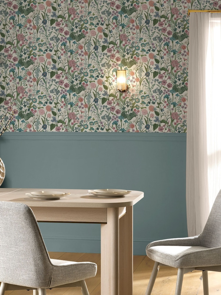 ورق جدران بطول 10م بطبعة ورود ونباتات - صورة 1 من 5